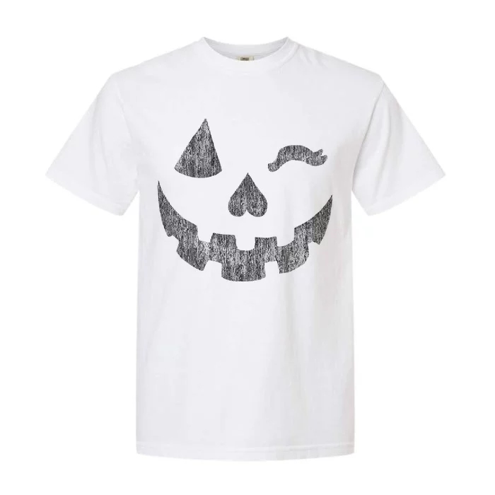 Halloween Jack O Lantern Grin Pumpkin Wink Garment-Dyed Heavyweight T-Shirt