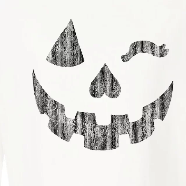 Halloween Jack O Lantern Grin Pumpkin Wink Cropped Pullover Crew