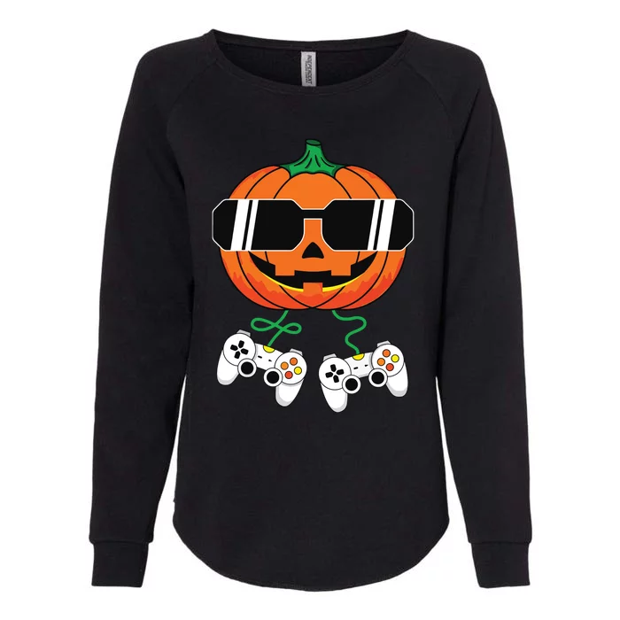 Halloween Jack O Lantern Gamer Boy Kids Funny Halloween Womens California Wash Sweatshirt