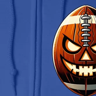 Halloween Jack O Lantern Football Player Coach Pitcher Full Zip Hoodie