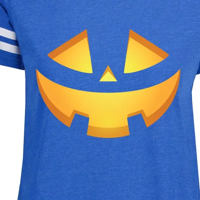 Halloween Jack O Lantern Jackolantern Pumpkin Face Costume Enza Ladies Jersey Football T-Shirt