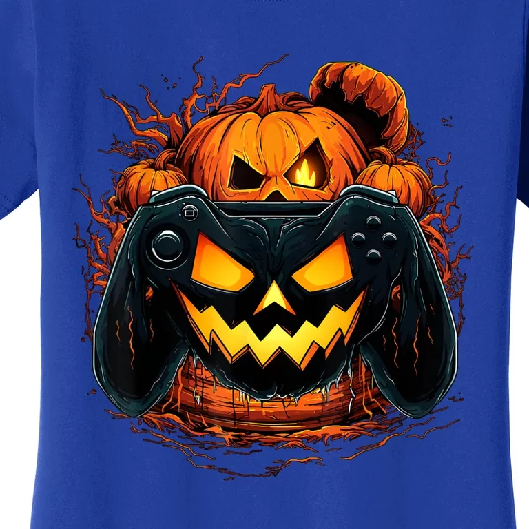 Halloween Jack O Lantern Pumpkin Face Gamer Gaming Women's T-Shirt