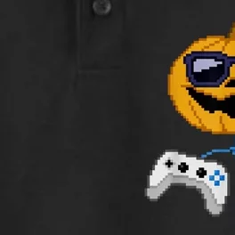 Halloween Jack O Lantern Pixelated Gaming Gamer Dry Zone Grid Performance Polo