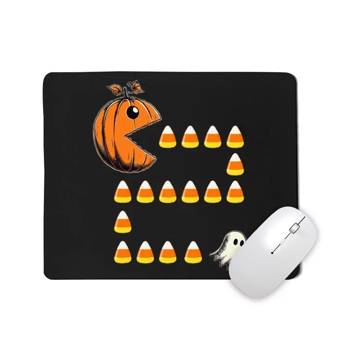 Halloween Jack O Lantern Pumpkin Eating Candy Corn Mousepad