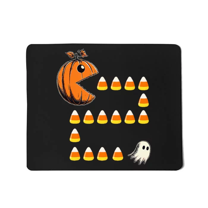 Halloween Jack O Lantern Pumpkin Eating Candy Corn Mousepad