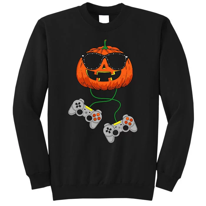 Halloween Jack O Lantern Gamer Funny Halloween Tall Sweatshirt