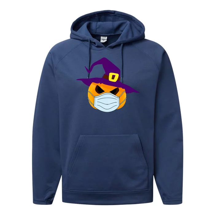 Halloween Jack O Lantern Masked Up Performance Fleece Hoodie