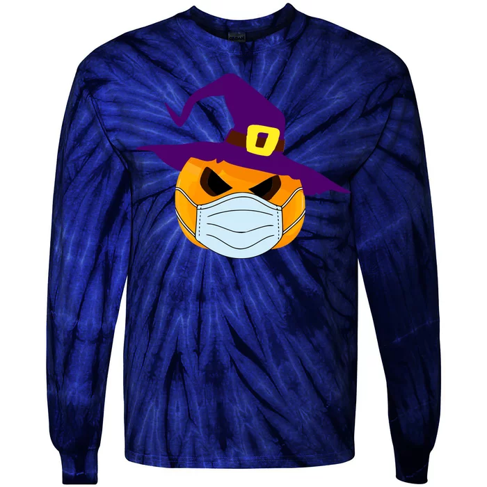 Halloween Jack O Lantern Masked Up Tie-Dye Long Sleeve Shirt