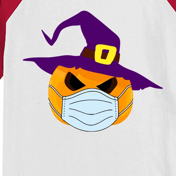 Halloween Jack O Lantern Masked Up Kids Colorblock Raglan Jersey