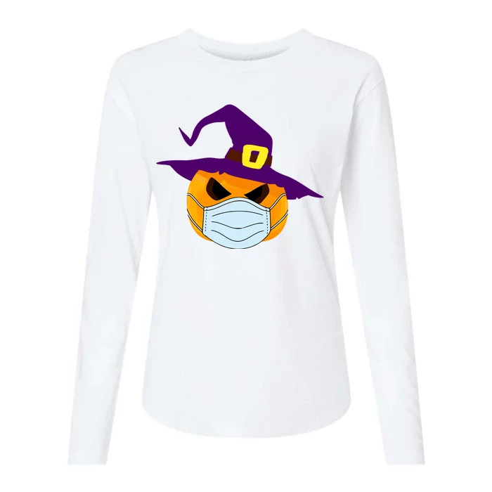 Halloween Jack O Lantern Masked Up Womens Cotton Relaxed Long Sleeve T-Shirt