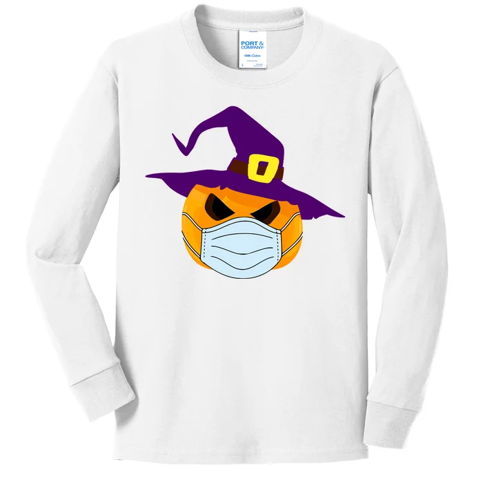 Halloween Jack O Lantern Masked Up Kids Long Sleeve Shirt