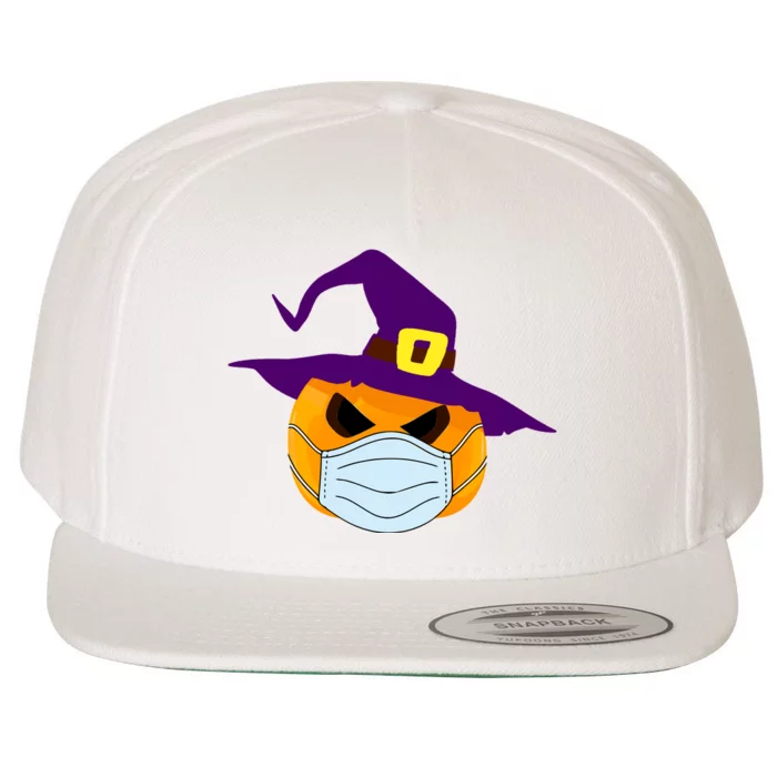 Halloween Jack O Lantern Masked Up Wool Snapback Cap