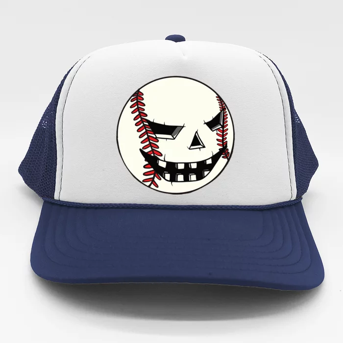 Halloween Jack O Lantern Baseball Player Coach Pitcher Trucker Hat