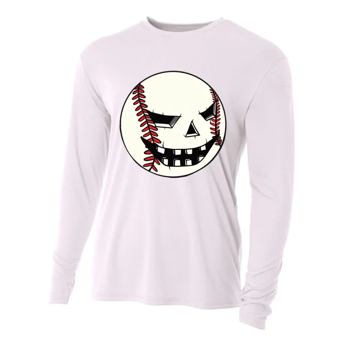 Halloween Jack O Lantern Baseball Player Coach Pitcher Cooling Performance Long Sleeve Crew