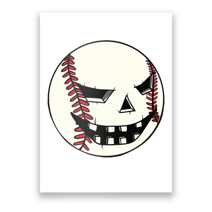 Halloween Jack O Lantern Baseball Player Coach Pitcher Poster