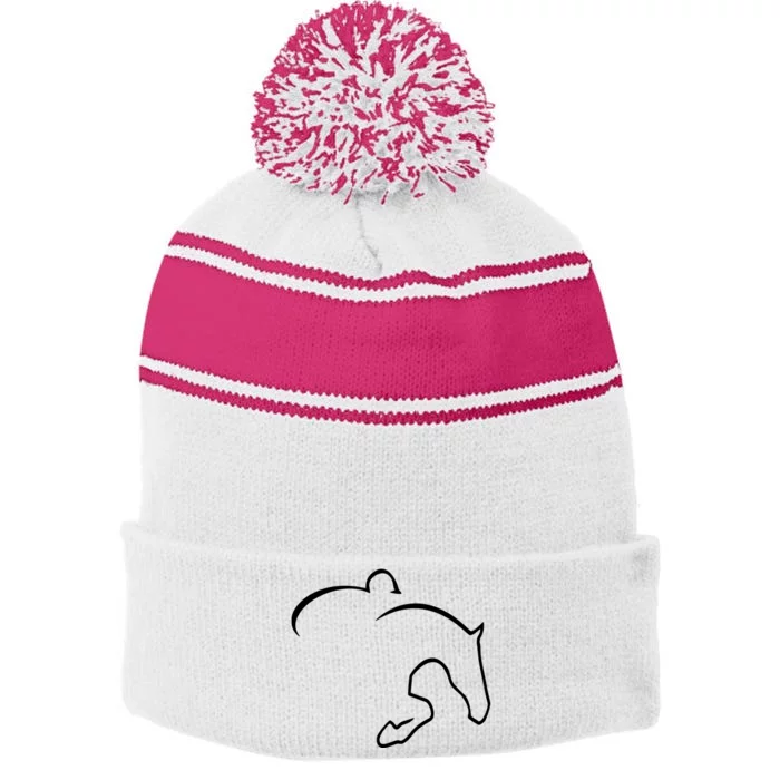 Hunter Jumper Premium Stripe Pom Pom Beanie