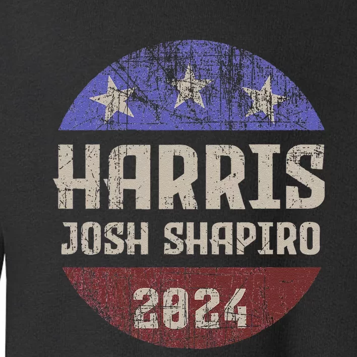 Harris Josh Shapiro 2024 President Vp Usa Election Patriotic Toddler Sweatshirt