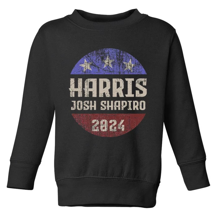 Harris Josh Shapiro 2024 President Vp Usa Election Patriotic Toddler Sweatshirt