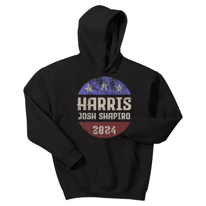 Harris Josh Shapiro 2024 President Vp Usa Election Patriotic Kids Hoodie