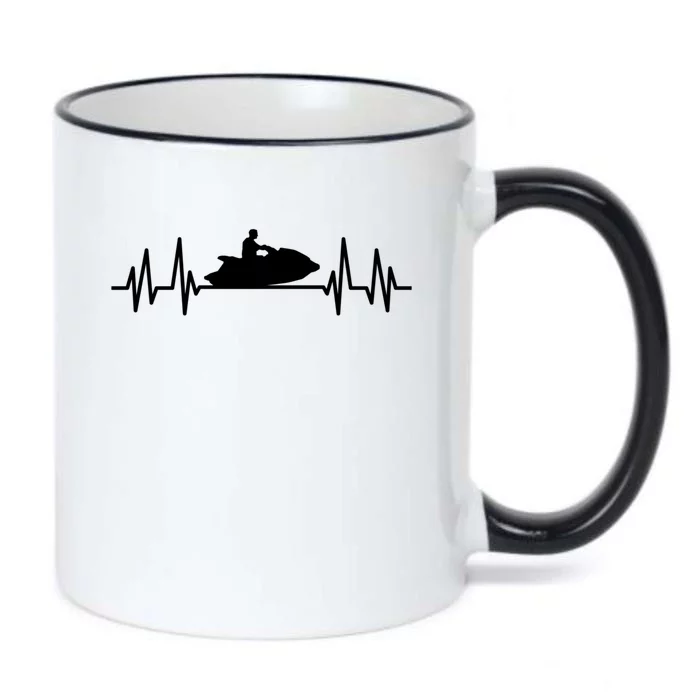 Heartbeat Jet Ski Water Sports Jet Skiing Gift Black Color Changing Mug