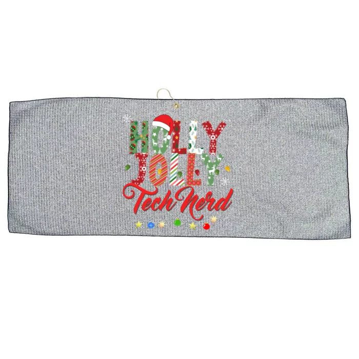 Holly Jolly Tech Nerd Large Microfiber Waffle Golf Towel