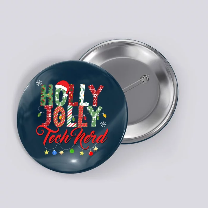 Holly Jolly Tech Nerd Button