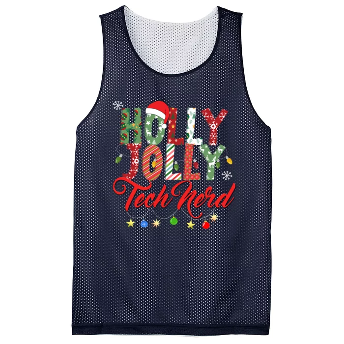 Holly Jolly Tech Nerd Mesh Reversible Basketball Jersey Tank