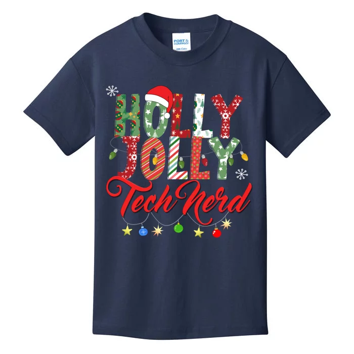 Holly Jolly Tech Nerd Kids T-Shirt