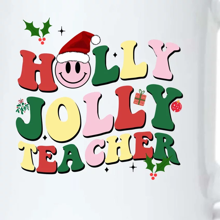 Holly Jolly Teacher Cute Christmas Gift Black Color Changing Mug