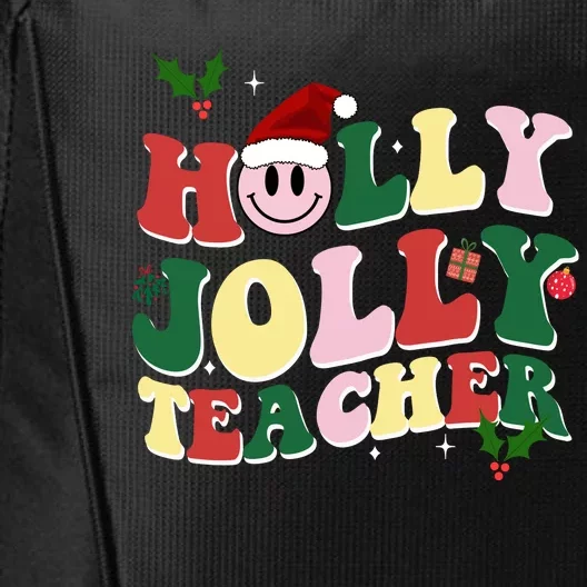 Holly Jolly Teacher Cute Christmas Gift City Backpack