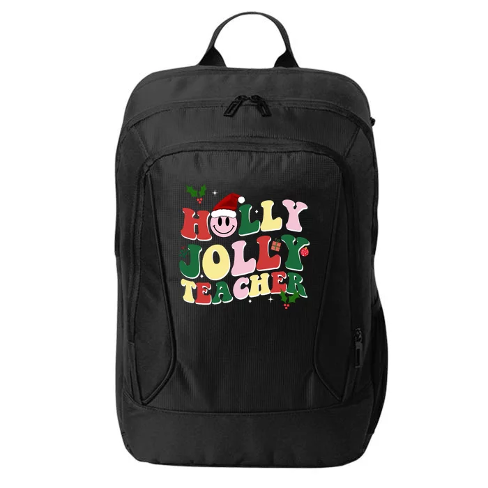 Holly Jolly Teacher Cute Christmas Gift City Backpack