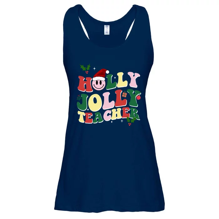 Holly Jolly Teacher Cute Christmas Gift Ladies Essential Flowy Tank