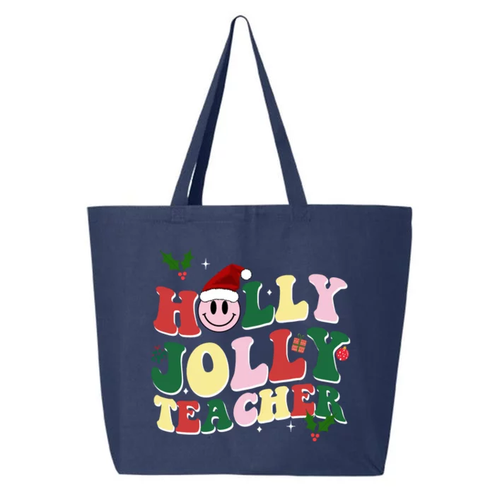 Holly Jolly Teacher Cute Christmas Gift 25L Jumbo Tote