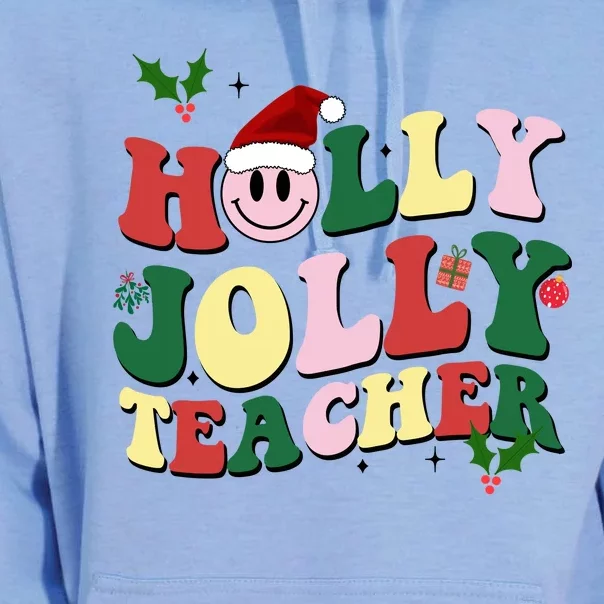 Holly Jolly Teacher Cute Christmas Gift Unisex Surf Hoodie