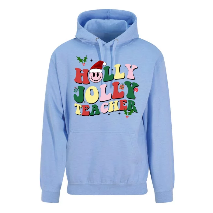 Holly Jolly Teacher Cute Christmas Gift Unisex Surf Hoodie