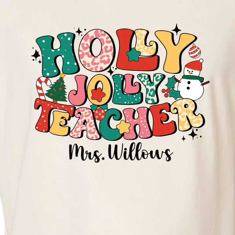 Holly Jolly Teacher Christmas Garment-Dyed Women's Muscle Tee