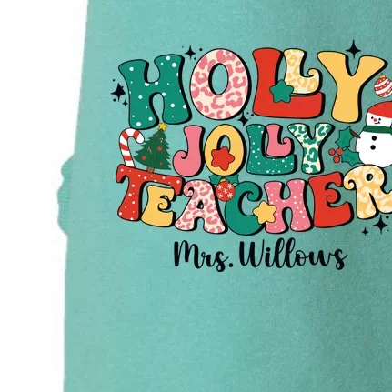 Holly Jolly Teacher Christmas Doggie 3-End Fleece Hoodie