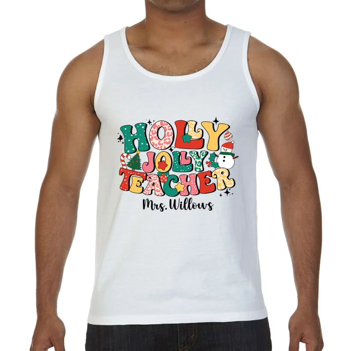 Holly Jolly Teacher Christmas Comfort Colors® Tank Top