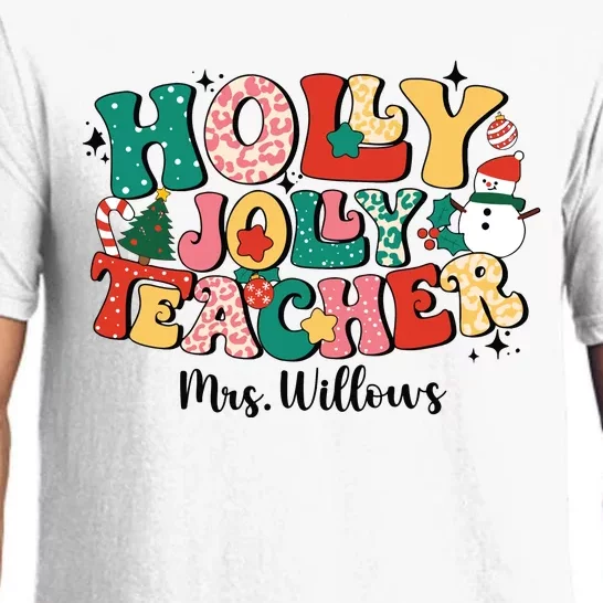 Holly Jolly Teacher Christmas Pajama Set