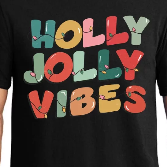 Holly Jolly Vibes Christmas Lights Pajama Set