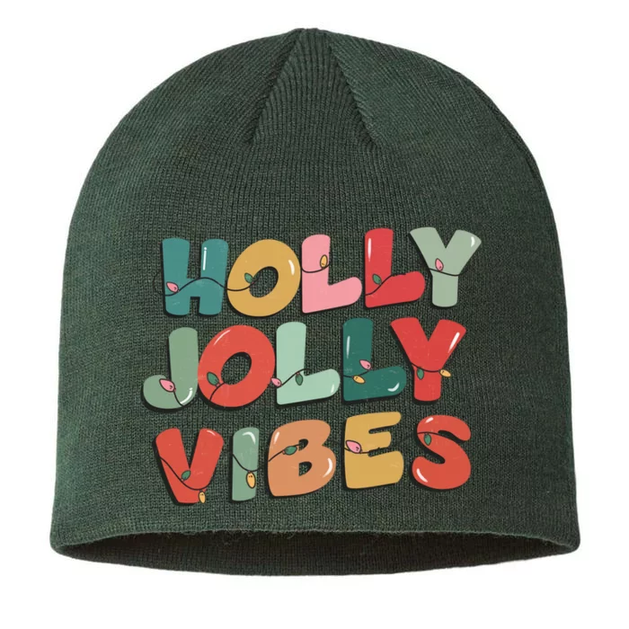 Holly Jolly Vibes Christmas Lights 8 1/2in Sustainable Knit Beanie