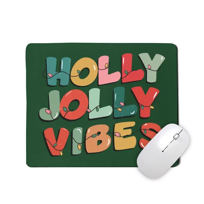 Holly Jolly Vibes Christmas Lights Mousepad