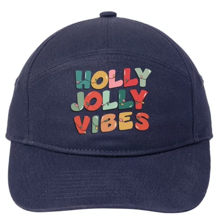 Holly Jolly Vibes Christmas Lights 7-Panel Snapback Hat