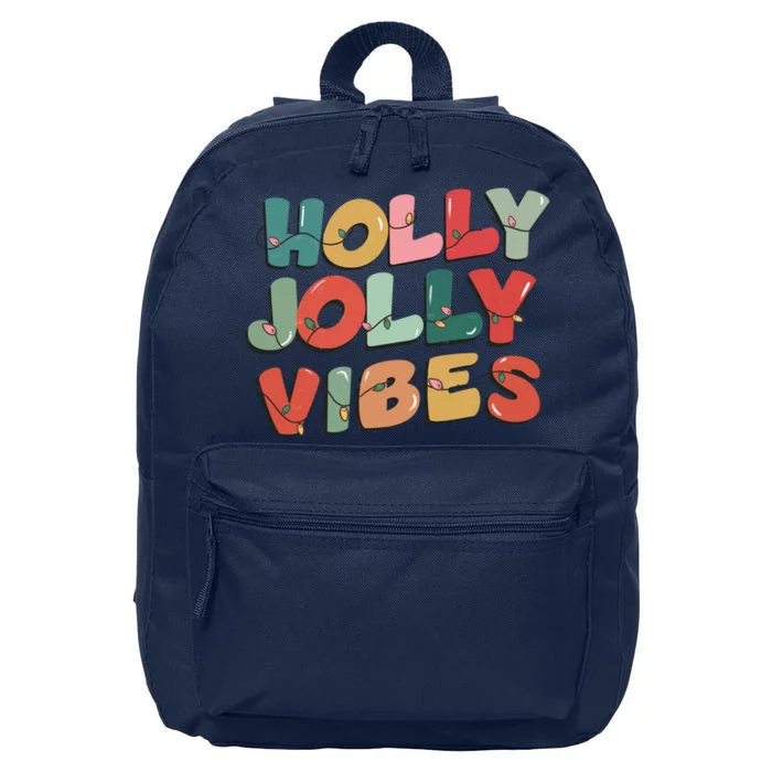 Holly Jolly Vibes Christmas Lights 16 in Basic Backpack