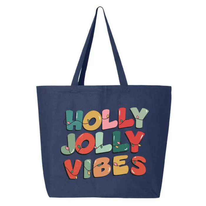 Holly Jolly Vibes Christmas Lights 25L Jumbo Tote