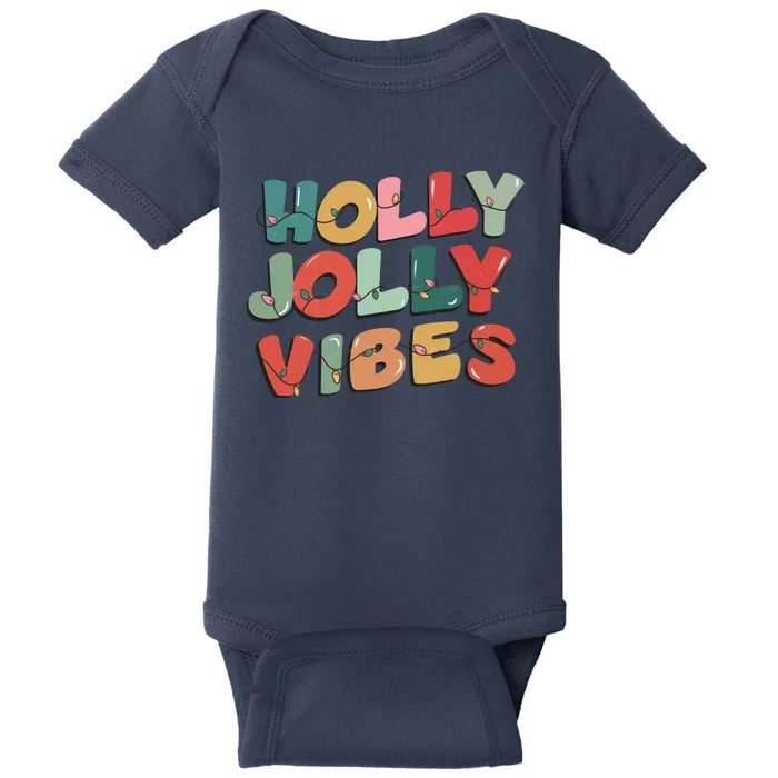 Holly Jolly Vibes Christmas Lights Baby Bodysuit