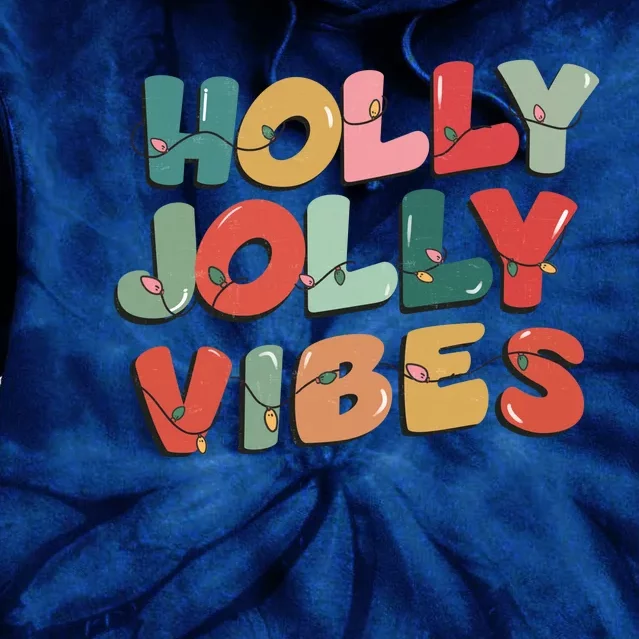 Holly Jolly Vibes Christmas Lights Tie Dye Hoodie