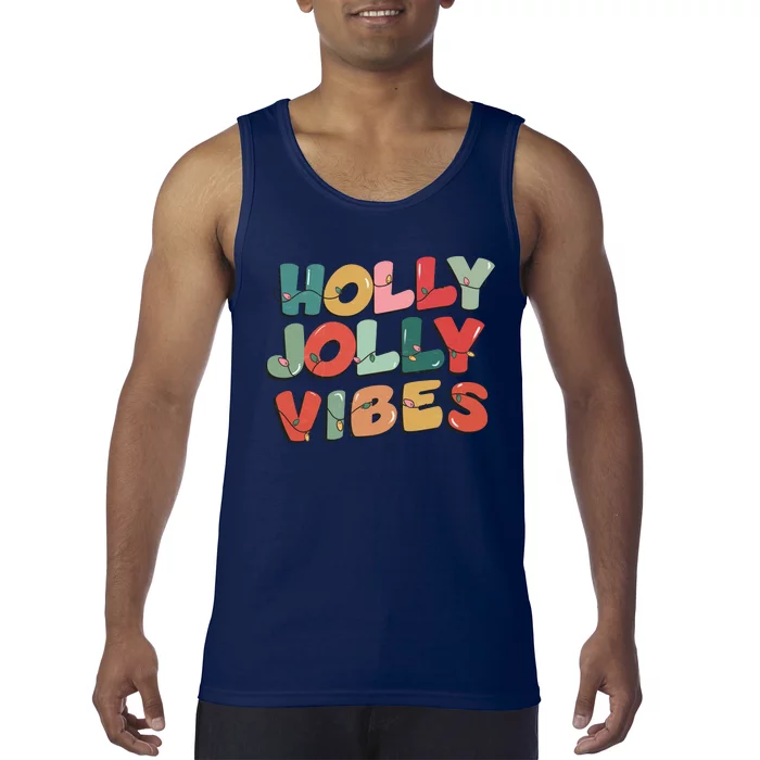 Holly Jolly Vibes Christmas Lights Tank Top