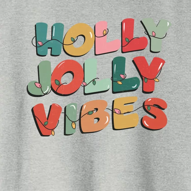 Holly Jolly Vibes Christmas Lights Women's Crop Top Tee