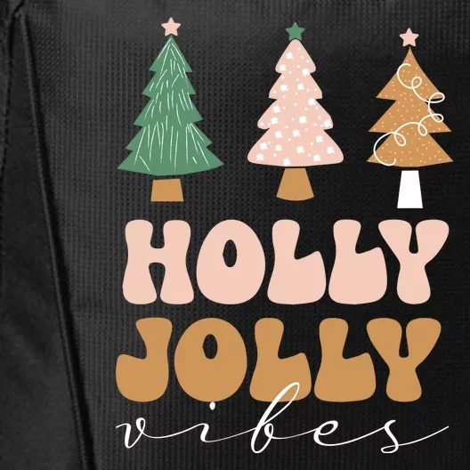 Holly Jolly Vibes Retro Groovy City Backpack